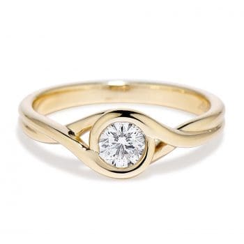 Brown Goldsmiths Petite Embracxe ring in all 14k yellow gold 030553